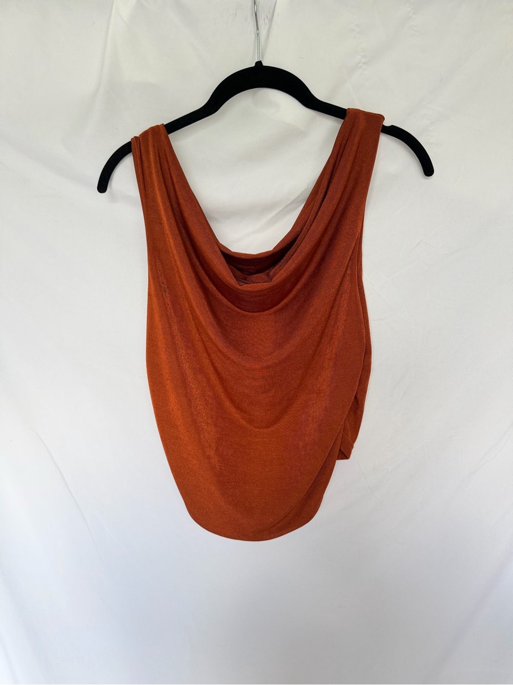 SHEIN Draped Cowl Neck Tank Top - Rust